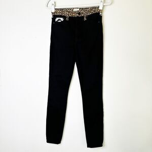 Alice+Olivia Jeans Women 25 Black Animal Print Queen of Night Bohemian Festival